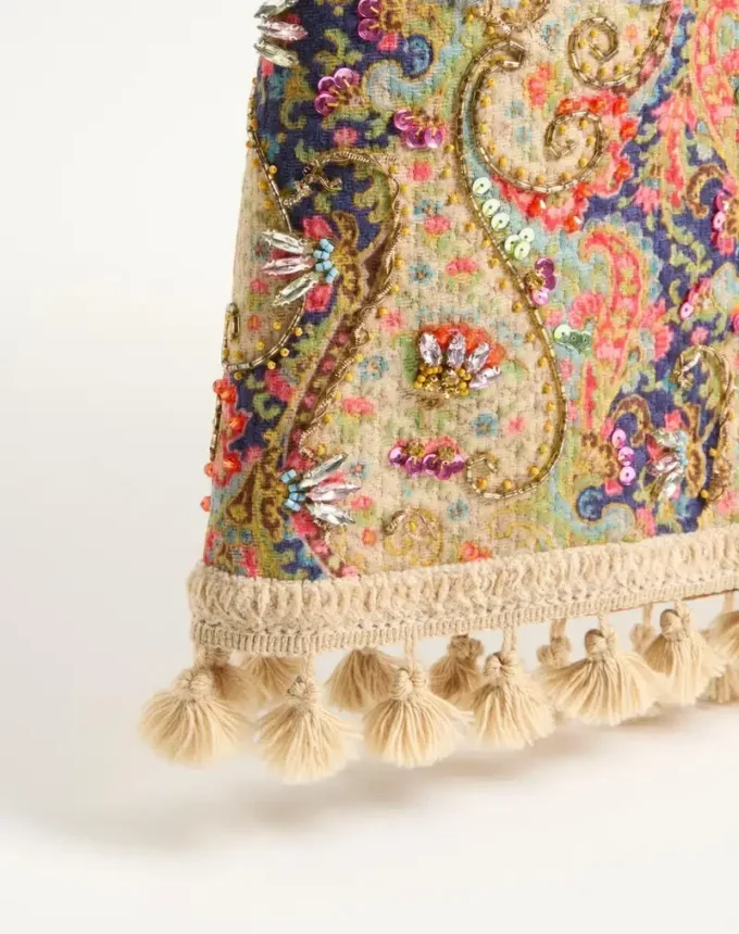 Κεντημένη φούστα από πικέ με τύπωμα Paisley Voyage Imaginaire Κεντημένη φούστα από πικέ με τύπωμα Paisley Voyage Imaginaire