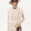 Κοντό φόρεμα από ελαφρύ λινό με κεντήματα
