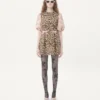 Κοντό φόρεμα από κρεπ με animalier print Κοντό φόρεμα από κρεπ με animalier print