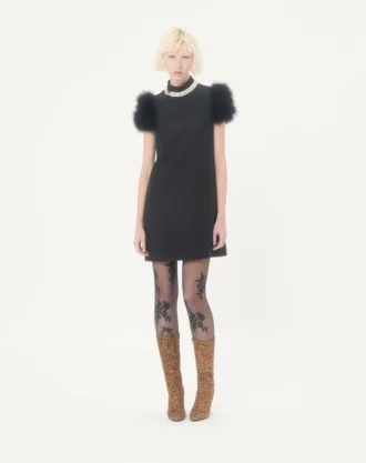 Κοντό φόρεμα Crepe Couture με φτερά