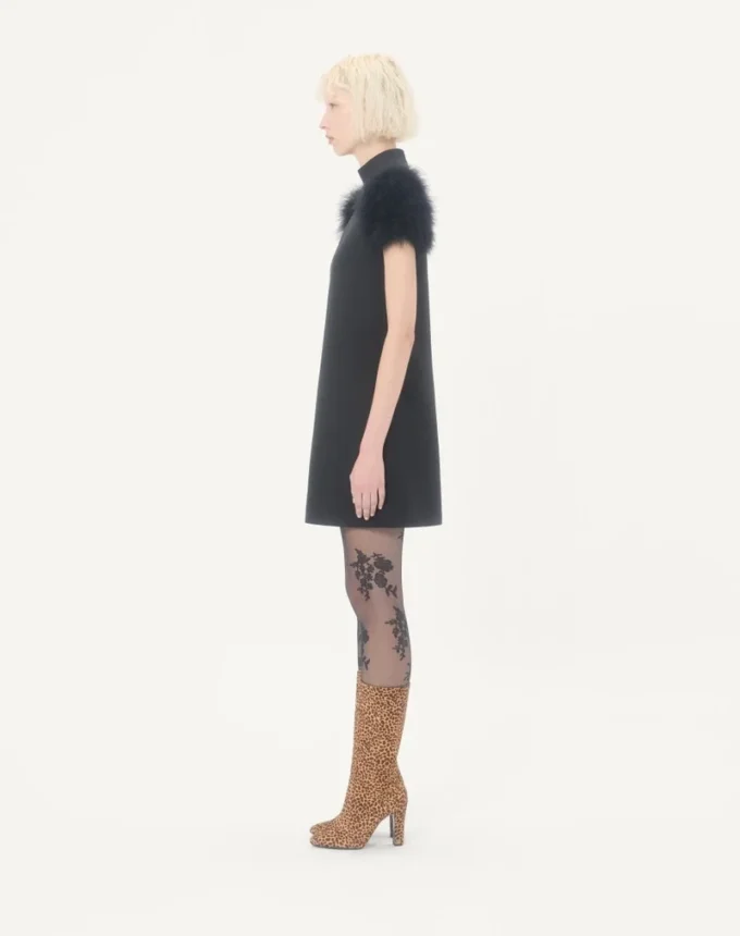 Κοντό φόρεμα Crepe Couture με φτερά