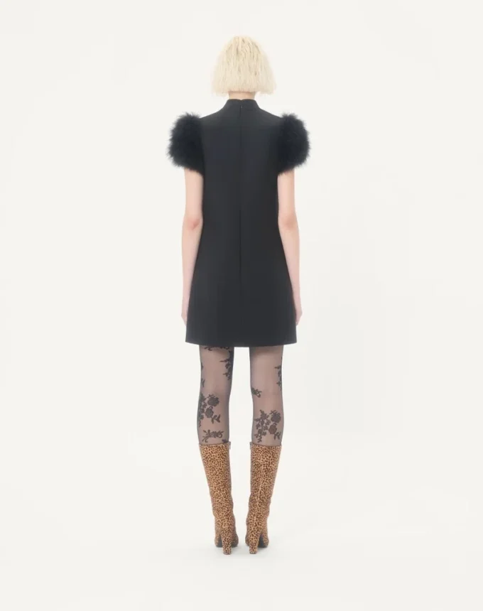 Κοντό φόρεμα Crepe Couture με φτερά