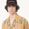 Κουκούλα μπέιζμπολ Chez Valentino από βελούδο με κεντήματα