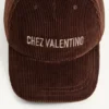 Κουκούλα μπέιζμπολ Chez Valentino από βελούδο με κεντήματα
