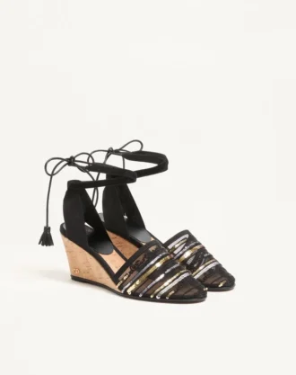 La Cruisette Mesh Wedge με κεντήματα 75Mm