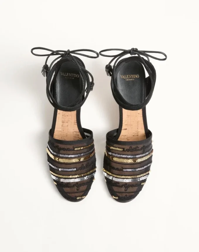 La Cruisette Mesh Wedge με κεντήματα 75Mm