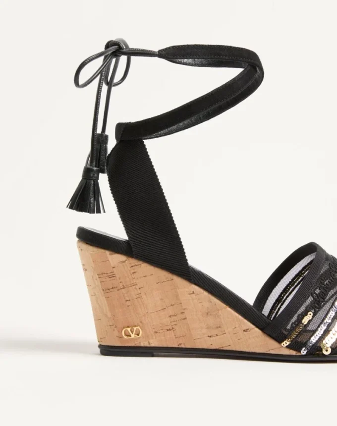 La Cruisette Mesh Wedge με κεντήματα 75Mm