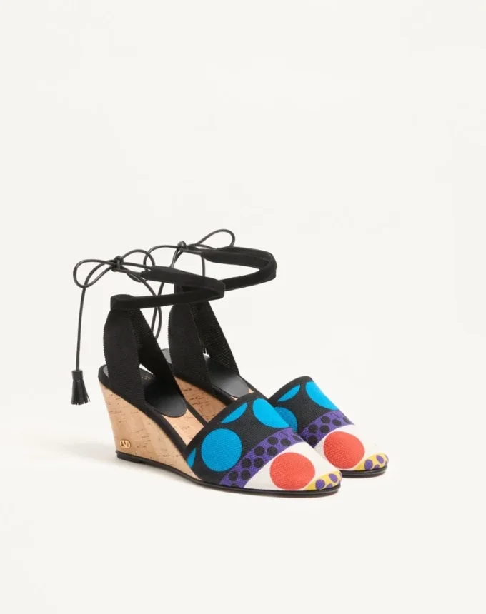 La Cruisette Wedge σε καμβά Optical Pois 75 mm