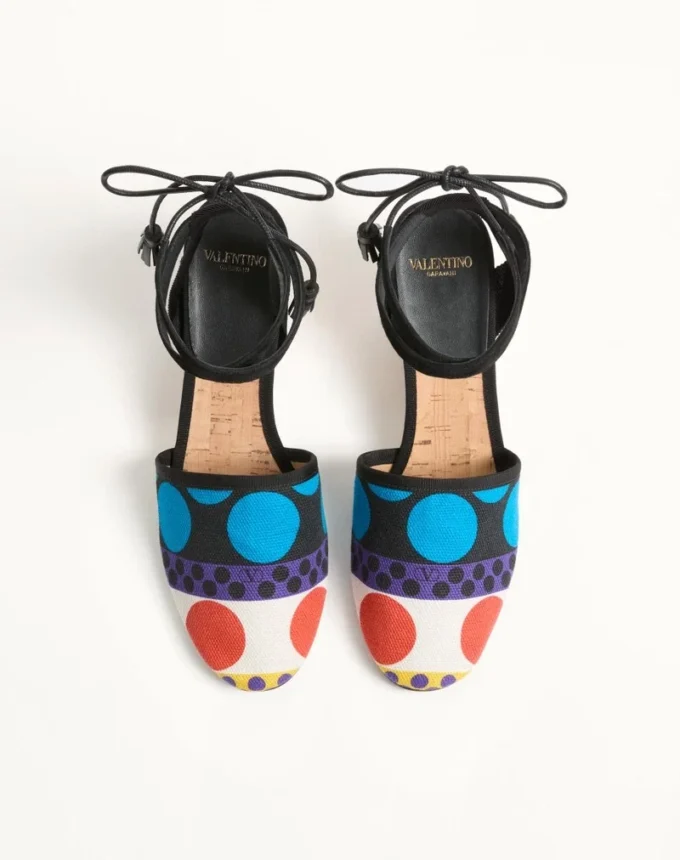 La Cruisette Wedge σε καμβά Optical Pois 75 mm