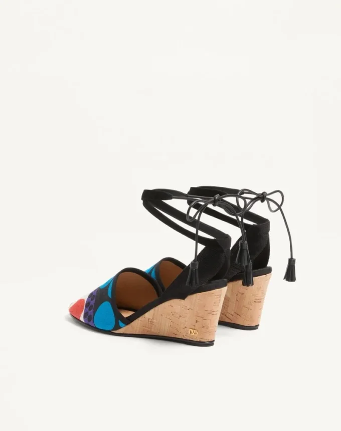 La Cruisette Wedge σε καμβά Optical Pois 75 mm