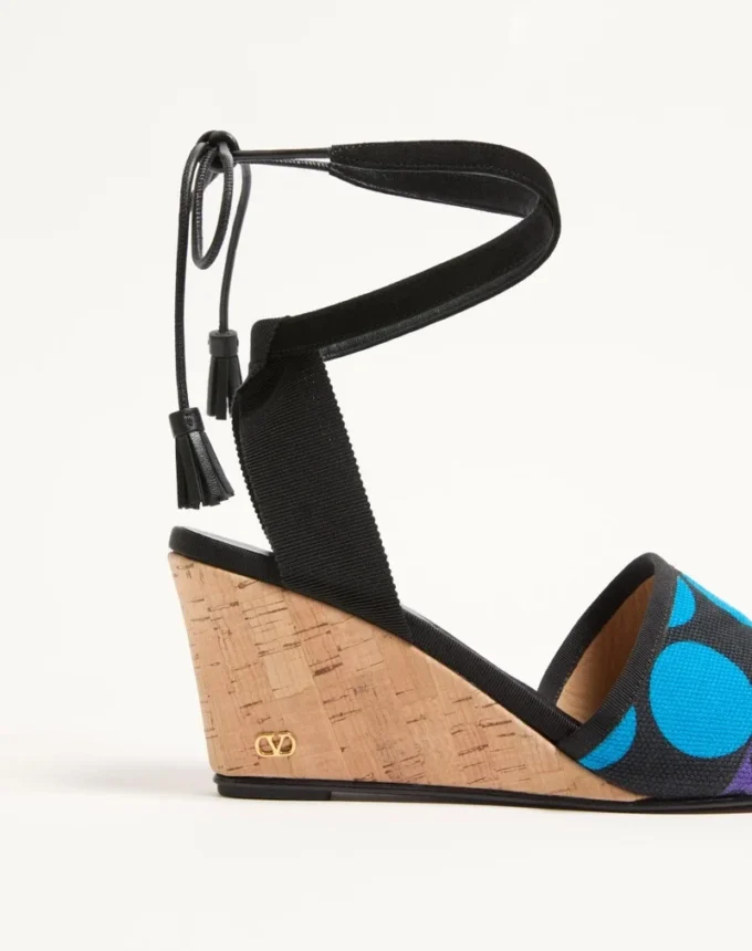 La Cruisette Wedge σε καμβά Optical Pois 75 mm