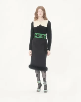 Κρεπ φούστα Couture με φτερά