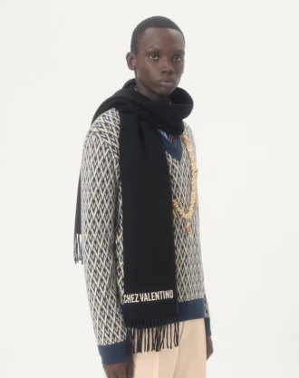 Μαλλί κασκόλ Valentino με κεντημένο λογότυπο Chez Valentino