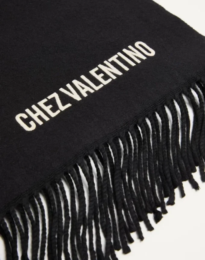 Μαλλί κασκόλ Valentino με κεντημένο λογότυπο Chez Valentino
