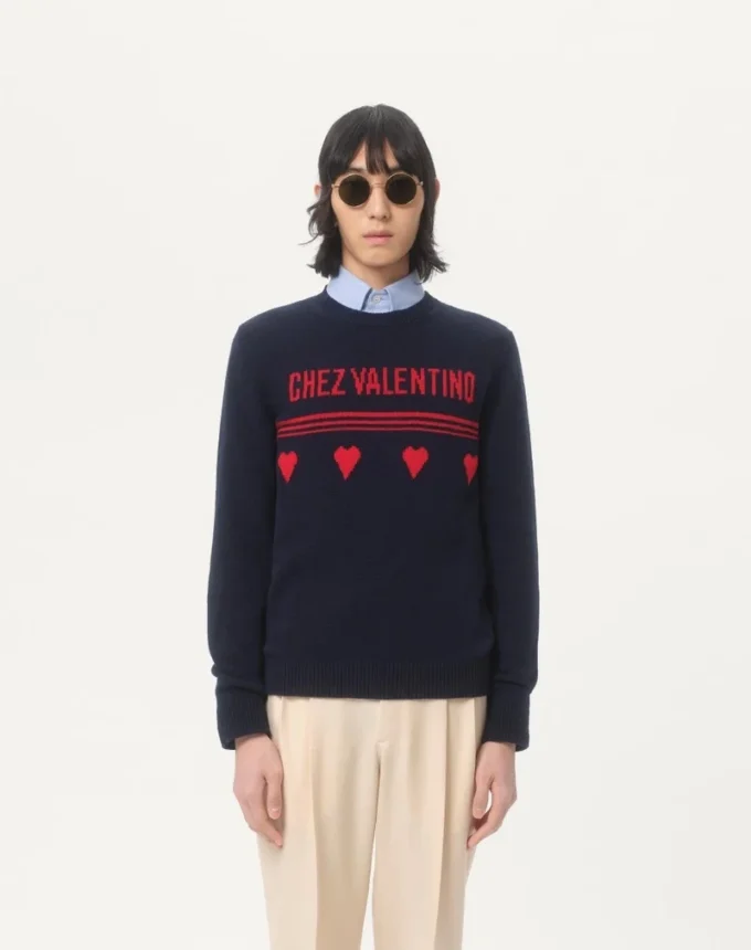Μαλλί πουλόβερ με μοτίβο Chez Valentino Jacquard