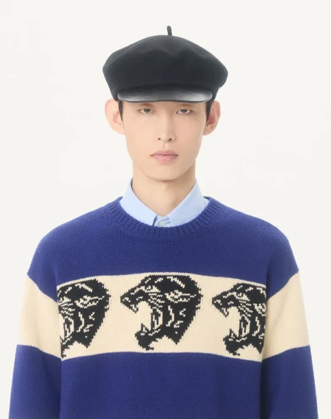 Μαλλί πουλόβερ Valentino με σχέδιο Jacquard Panther Μαλλί πουλόβερ Valentino με σχέδιο Jacquard Panther