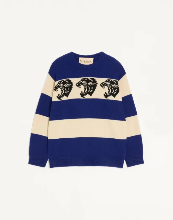 Μαλλί πουλόβερ Valentino με σχέδιο Jacquard Panther Μαλλί πουλόβερ Valentino με σχέδιο Jacquard Panther
