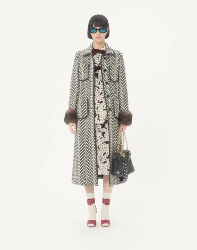 Μαλλίνο παλτό με Fauve Eclat Animal Print Μαλλίνο παλτό με Fauve Eclat Animal Print
