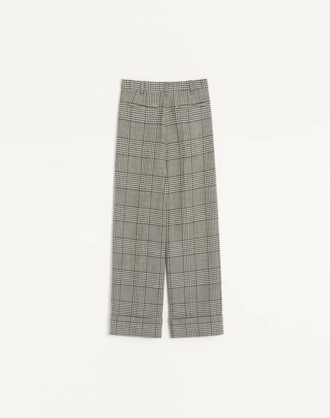Μαλλίνο παντελόνι με μοτίβο houndstooth