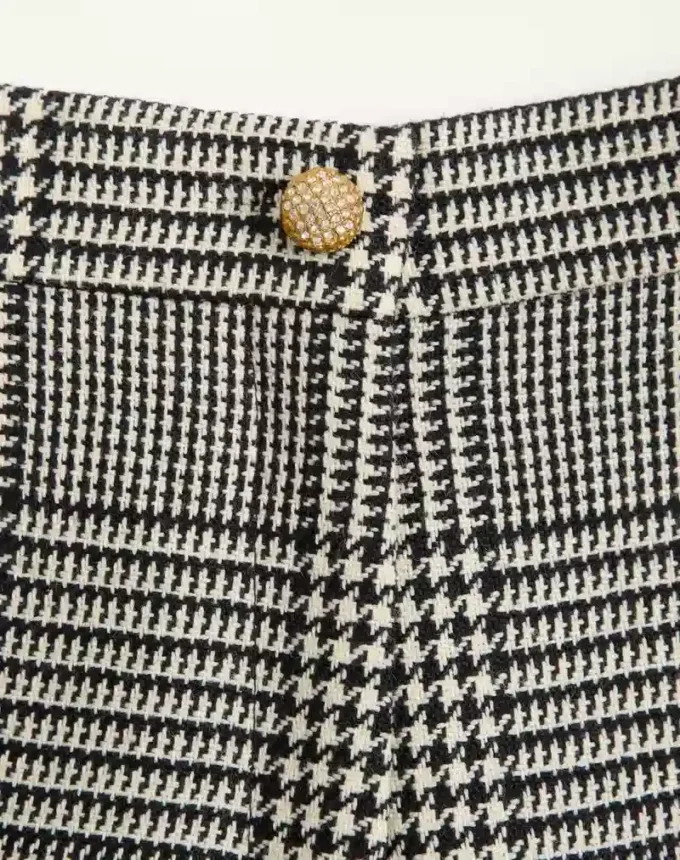 Μαλλίνο παντελόνι με μοτίβο houndstooth