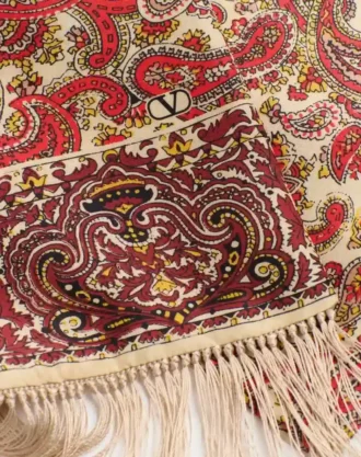 Μαντίλα Voyage Imaginaire από μετάξι με κρόσσια