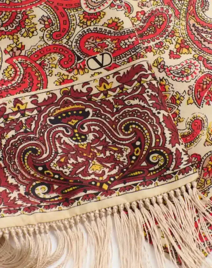 Μαντίλα Voyage Imaginaire από μετάξι με κρόσσια