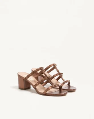 Μεταλλικά σανδάλια Rockstud από δέρμα μοσχαριού 60 mm