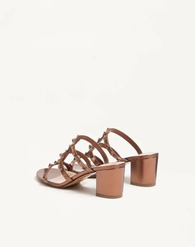 Μεταλλικά σανδάλια Rockstud από δέρμα μοσχαριού 60 mm