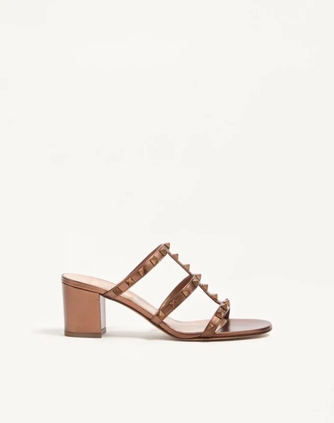 Μεταλλικά σανδάλια Rockstud από δέρμα μοσχαριού 60 mm
