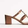 Μεταλλικά σανδάλια Rockstud από δέρμα μοσχαριού 60 mm