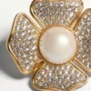 Μεταλλικά σκουλαρίκια San Fin με κρύσταλλα Swarovski® και μαργαριτάρια