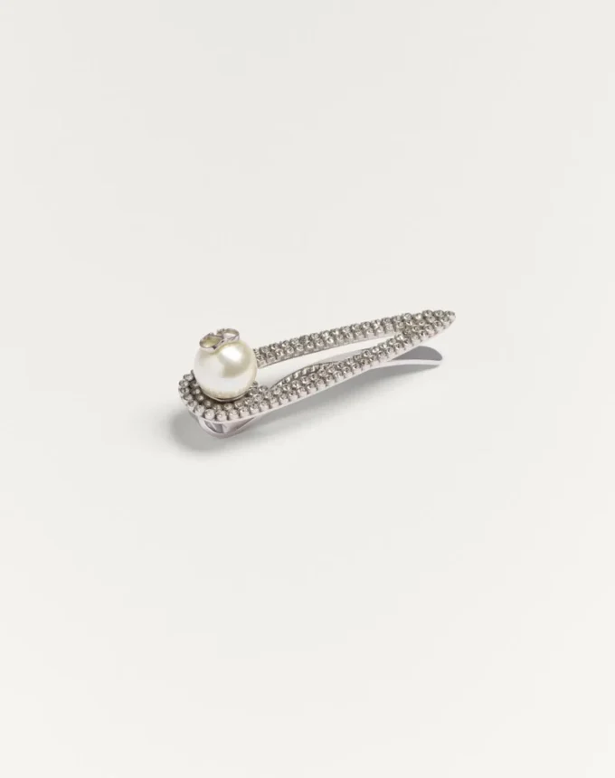 Μεταλλικό κλιπ γραβάτας Vlogo Signature με κρύσταλλα Swarovski® και μαργαριτάρι Μεταλλικό κλιπ γραβάτας Vlogo Signature με κρύσταλλα Swarovski® και μαργαριτάρι