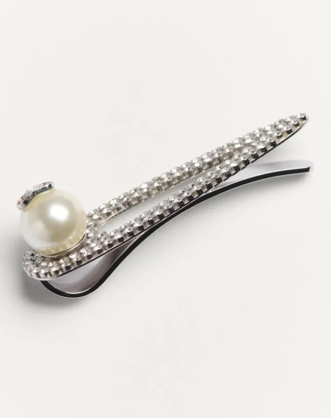 Μεταλλικό κλιπ γραβάτας Vlogo Signature με κρύσταλλα Swarovski® και μαργαριτάρι Μεταλλικό κλιπ γραβάτας Vlogo Signature με κρύσταλλα Swarovski® και μαργαριτάρι