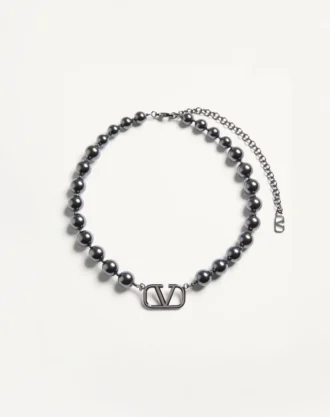 Μεταλλικό κολιέ Vlogo Signature με πέρλες Swarovski®