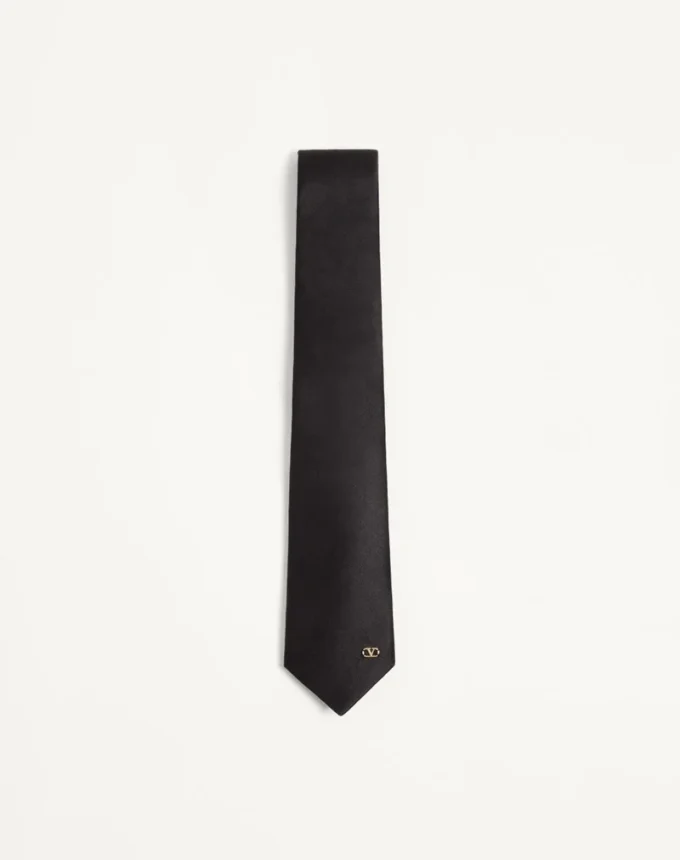 Μεταξωτή γραβάτα Valentino με λεπτομέρεια VLogo Signature
