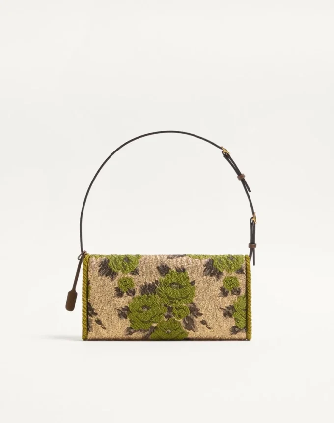 Μικρή τσάντα ώμου Valentino Garavani DeVain από ύφασμα Jacquard Lurex Μικρή τσάντα ώμου Valentino Garavani DeVain από ύφασμα Jacquard Lurex