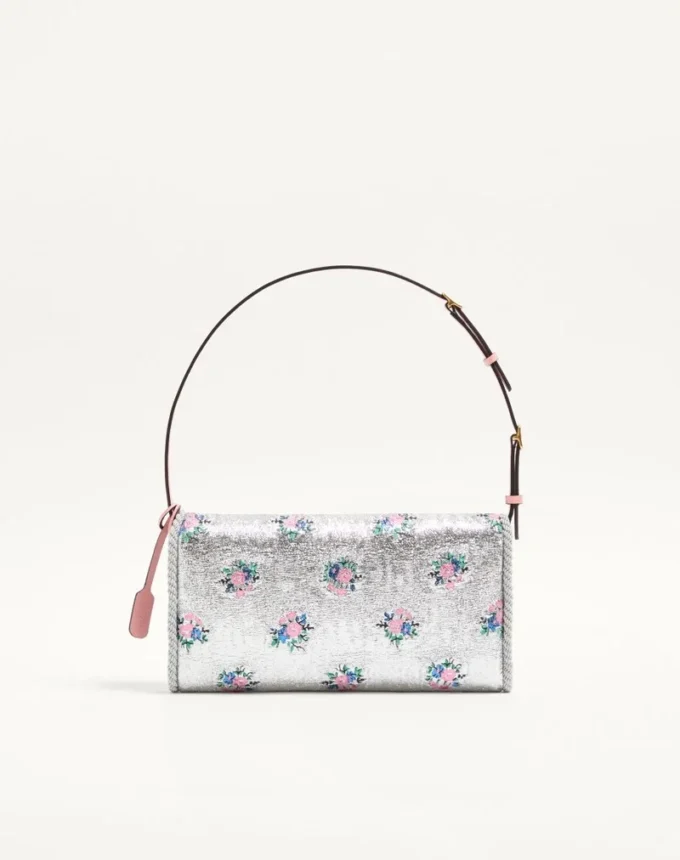 Μικρή τσάντα ώμου Valentino Garavani DeVain από ύφασμα Jacquard με floral μοτίβο Lurex Μικρή τσάντα ώμου Valentino Garavani DeVain από ύφασμα Jacquard με floral μοτίβο Lurex