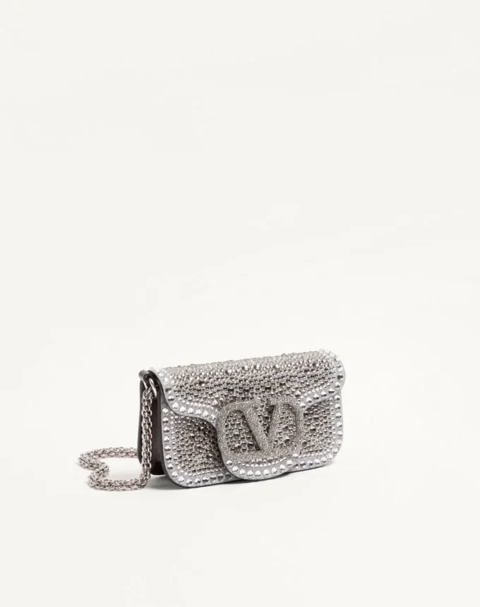 Μικρή τσάντα ώμου Valentino Garavani Locò με στρας Μικρή τσάντα ώμου Valentino Garavani Locò με στρας