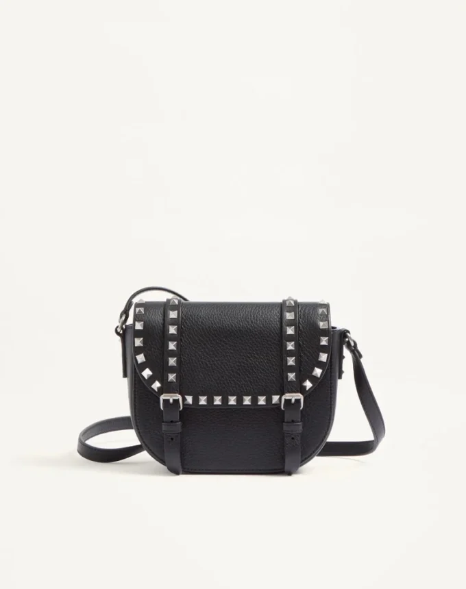 Μικρή τσάντα Rockstud Grainy Calfskin Crossbody