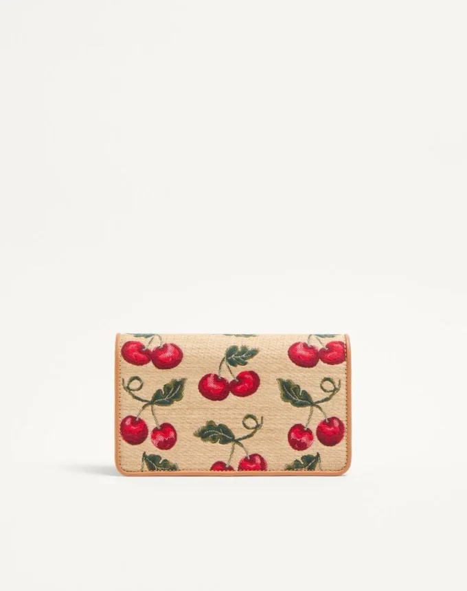 Μίνι τσάντα ώμου Vlogo Signature από ραφία Jacquard με μοτίβο Cherryfic Μίνι τσάντα ώμου Vlogo Signature από ραφία Jacquard με μοτίβο Cherryfic