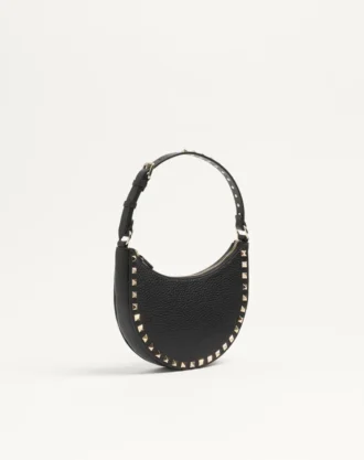 Μίνι τσάντα Rockstud Hobo από δέρμα μοσχαριού με κόκκους