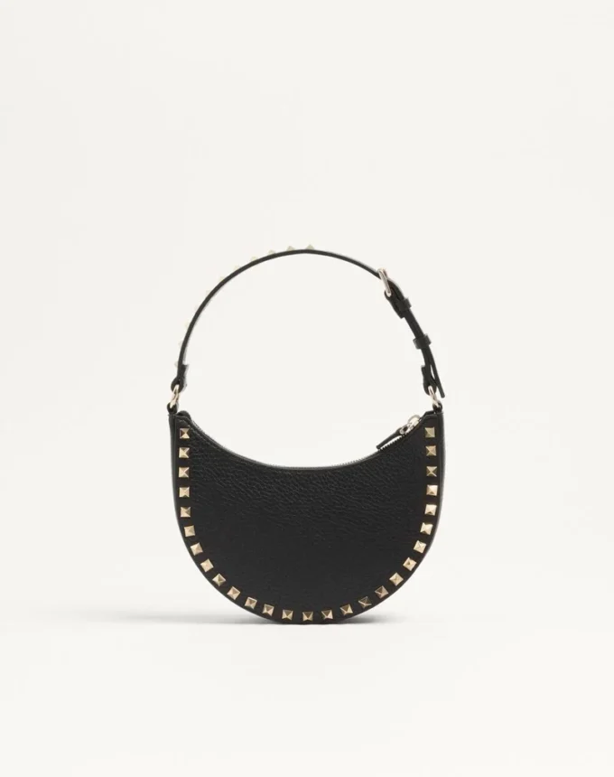 Μίνι τσάντα Rockstud Hobo από δέρμα μοσχαριού με κόκκους Μίνι τσάντα Rockstud Hobo από δέρμα μοσχαριού με κόκκους