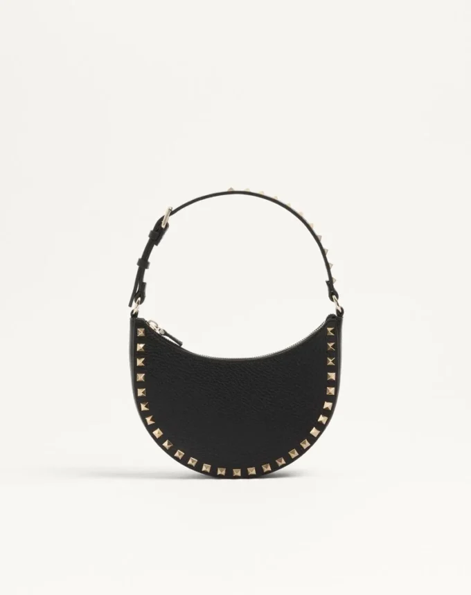 Μίνι τσάντα Rockstud Hobo από δέρμα μοσχαριού με κόκκους Μίνι τσάντα Rockstud Hobo από δέρμα μοσχαριού με κόκκους