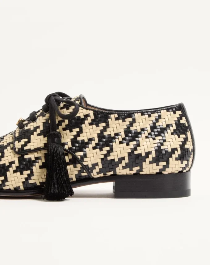Mj Blues Houndstooth Derby από υφασμένο δέρμα