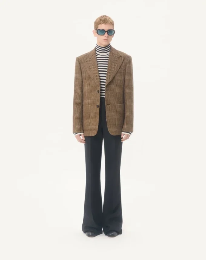 Μονόπετο μάλλινο σακάκι Valentino με μοτίβο Glen Plaid Μονόπετο μάλλινο σακάκι Valentino με μοτίβο Glen Plaid