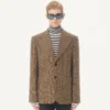 Μονόπετο μάλλινο σακάκι Valentino με μοτίβο Glen Plaid Μονόπετο μάλλινο σακάκι Valentino με μοτίβο Glen Plaid