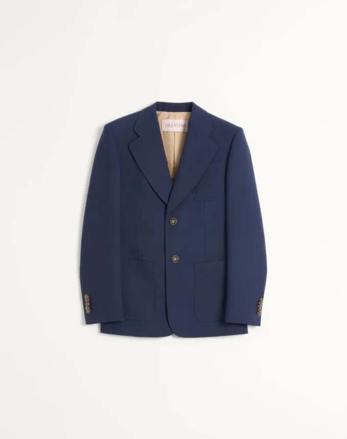 Μονόπετο σακάκι από μάλλινο γαμπαρντίν