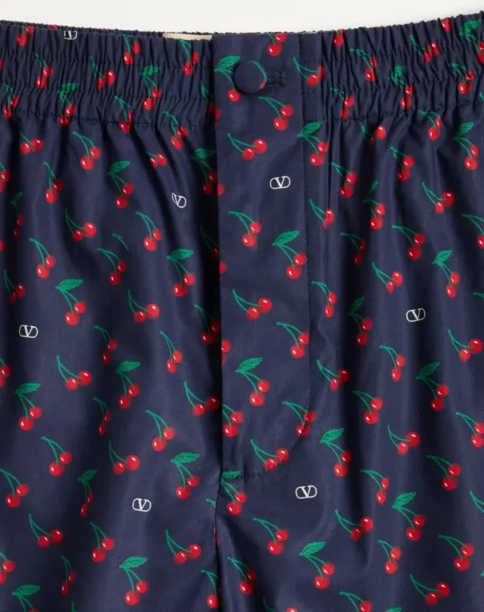 Μπέρμουντα σορτς από βαμβακερό ποπλίν με Cherryfic print