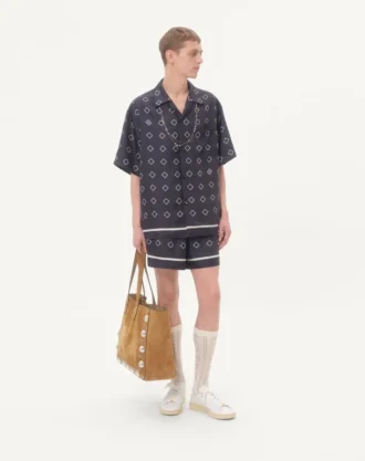 Μπλούζα από μεταξωτό twill με Opticool print