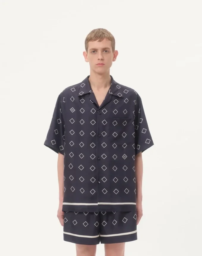 Μπλούζα από μεταξωτό twill με Opticool print